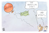 Cartoon: Mindestlohn vs. Inflation (small) by Kostas Koufogiorgos tagged karikatur,koufogiorgos,inflation,mindestlohn,arbeit,ballon,anstieg,geld,lohn