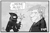 Cartoon: Muse Trump (small) by Kostas Koufogiorgos tagged karikatur,koufogiorgos,illustration,cartoon,muse,trump,bombe,terrorismus,terrorist,anschlag,inspiration,usa