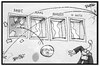 Cartoon: Netzpolitik.org (small) by Kostas Koufogiorgos tagged karikatur,koufogiorgos,illustration,cartoon,netzpolitik,ball,fenster,scheibe,scherben,bruch,maas,range,maaßen,maiziere,opfer,rücktritt,politik,pressefreiheit