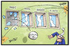 Cartoon: Netzpolitik.org (small) by Kostas Koufogiorgos tagged karikatur,koufogiorgos,illustration,cartoon,netzpolitik,ball,fenster,scheibe,scherben,bruch,maas,range,maaßen,maiziere,opfer,rücktritt,politik,pressefreiheit