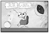Cartoon: Neue Planeten (small) by Kostas Koufogiorgos tagged karikatur,koufogiorgos,illustration,cartoon,planet,ausserirdisch,fernsehen,ruhe,nasa,weltraum,entdeckung,space,wissenschaft