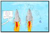 Cartoon: Nordkorea und Peter Tauber (small) by Kostas Koufogiorgos tagged karikatur,koufogiorgos,illustration,cartoon,nordkorea,rakete,peter,tauber,cdu,tweet,twitter,vogel,abschuss,militär