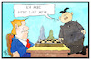 Cartoon: Nukleare Abrüstung (small) by Kostas Koufogiorgos tagged karikatur,koufogiorgos,illustration,cartoon,abrüstung,nordkorea,trump,spiel,gegner,usa,nuklear,atom,waffen,konflikt