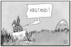 Cartoon: Ostern mit Abstand (small) by Kostas Koufogiorgos tagged karikatur,koufogiorgos,illustration,cartoon,abstand,ostern,corona,pandemie,virus,prävention,regeln,osterhase