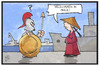 Cartoon: Piräus (small) by Kostas Koufogiorgos tagged karikatur,koufogiorgos,illustration,cartoon,griechenland,china,grieche,chinese,piräus,hafen,krieger,historisch,privatisierung,wirtschaft