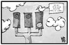 Cartoon: Rot-rot-grün (small) by Kostas Koufogiorgos tagged karikatur,koufogiorgos,illustration,cartoon,rot,gruen,ampel,farbe,spd,linke,gruene,partei,politik,koalition,wahlkampf