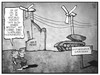 Cartoon: Rüstungsenergieexportwende (small) by Kostas Koufogiorgos tagged karikatur,koufogiorgos,cartoon,illustration,energiewende,rüstung,export,panzer,gabriel,windrad,strom,energie,saudi,arabien,cdu,kompromiss,waffen