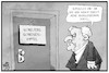 Cartoon: Schienengipfel (small) by Kostas Koufogiorgos tagged karikatur,koufogiorgos,illustration,cartoon,schienengipfel,bahn,modelleisenbahn,seehofer,scheuer,csu,verkehr,mobilität