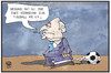 Cartoon: Sepp Blatter (small) by Kostas Koufogiorgos tagged karikatur,koufogiorgos,illustration,cartoon,blatter,fifa,fussball,sport,kugel,gefangen,kette,angekettet,korruption,bindung,verbindung,verband,dachverband