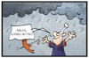 Cartoon: Septemberwetter (small) by Kostas Koufogiorgos tagged karikatur,koufogiorgos,illustration,cartoon,wetter,hitze,regen,michel,hitzewelle,sommer,herbst