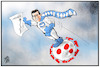 Cartoon: Söders Höhenflug (small) by Kostas Koufogiorgos tagged karikatur,koufogiorgos,illustration,cartoon,soeder,corona,supermann,beliebtheit,umfrage,csu,virus,krise,manager,politik,bayern