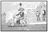 Cartoon: Strafzölle (small) by Kostas Koufogiorgos tagged karikatur,koufogiorgos,illustration,cartoon,eu,strafzölle,harley,amerikanisch,usa,vespa,motoroller,rocker,hells,angels,motorrad,wirtschaft