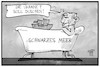 Cartoon: Streit im schwarzen Meer (small) by Kostas Koufogiorgos tagged karikatur,koufogiorgos,illustration,cartoon,ukraine,russland,putin,meer,badewanne,dusche,krieg,konflikt