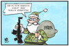 Cartoon: Syrien-Einsatz (small) by Kostas Koufogiorgos tagged karikatur,koufogiorgos,illustration,cartoon,weihnachtsmann,weihnachten,syrien,einsatz,krieg,gewehr,bundestag,politik