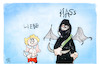 Cartoon: Terrorismus (small) by Kostas Koufogiorgos tagged karikatur,koufogiorgos,illustration,cartoon,liebe,hass,pfeil,bogen,terrorismus,terrorist,mord,norwegen