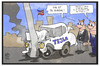 Cartoon: Tesla-Unfall (small) by Kostas Koufogiorgos tagged karikatur,koufogiorgos,illustration,cartoon,usa,tesla,skandal,unfall,auto,selbstfahrend,technologie,deutschland