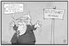 Cartoon: Trump in Stuttgart (small) by Kostas Koufogiorgos tagged karikatur,koufogiorgos,illustration,cartoon,trump,stuttgart,demo,einladung,missverstaendnis,verwechslung
