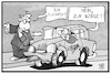 Cartoon: Uber geht an die Börse (small) by Kostas Koufogiorgos tagged karikatur,koufogiorgos,illustration,cartoon,uber,fahrdienst,fahrgast,beförderung,börse,wirtschaft,reise,tourismus