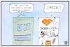 Cartoon: UN-Klimagipfel (small) by Kostas Koufogiorgos tagged karikatur,koufogiorgos,illustration,cartoon,fliegen,airline,thomas,cook,klimagipfel,un,vereinte,nationen