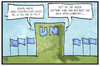 Cartoon: UN-Nachhaltigkeitsgipfel (small) by Kostas Koufogiorgos tagged karikatur,koufogiorgos,illustration,cartoon,un,nachhaltigkeit,gipfel,armut,verschmutzung,umwelt,software,vw,manipulation,hunger,krieg