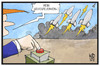 Cartoon: US-Feuerwerk (small) by Kostas Koufogiorgos tagged karikatur koufogiorgos illustration cartoon usa donald trump feuerwerk rakete atombombe sieg präsident krieg