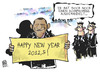 Cartoon: US-Haushaltsstreit (small) by Kostas Koufogiorgos tagged usa,obama,neujahr,haushalt,streit,senat,fiskalklippe,demokraten,republikaner,kompromiss,wirtschaft,karikatur,kostas,koufogiorgos