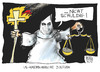 Cartoon: US-Justiz (small) by Kostas Koufogiorgos tagged zimmerman,justiz,justizia,rassismus,prozess,florida,usa,karikatur,koufogiorgos