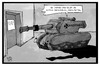 Cartoon: Von der Leyen (small) by Kostas Koufogiorgos tagged karikatur,koufogiorgos,illustration,cartoon,doktor,titel,promotion,von,der,leyen,verteidigungsministerin,hochschule,hannover,entscheidung,panzer,plagiat,wissenschaft