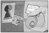 Cartoon: Von der Leyen (small) by Kostas Koufogiorgos tagged karikatur,koufogiorgos,illustration,cartoon,eu,kommission,chef,präsident,schlüssel,schloss