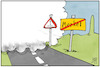 Cartoon: Was kommt nach Merkel? (small) by Kostas Koufogiorgos tagged karikatur,koufogiorgos,illustration,cartoon,merkel,nebel,strasse,nachfolge,bundeskanzler