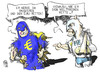Cartoon: Welt- und Euro-Rettung (small) by Kostas Koufogiorgos tagged welt,frieden,un,vereinte,nationen,euro,schulden,krise,rettung,europa,karikatur,kostas,koufogiorgos