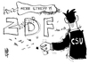 Cartoon: Zensur-D-F (small) by Kostas Koufogiorgos tagged csu,strepp,zdf,fernsehen,zensur,politik,karikatur,kostas,koufogiorgos