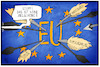 Cartoon: Zielscheibe Europa (small) by Kostas Koufogiorgos tagged karikatur,koufogiorgos,illustration,cartoon,zielscheibe,europa,terrorismus,spanien,italien,instabilität,handelskrieg,populismus,pfeile,angriff,eu