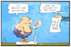 Cartoon: Zoll auf US-Waren (small) by Kostas Koufogiorgos tagged karikatur,koufogiorgos,illustration,cartoon,strafzoll,usa,eu,dick,abnehmen,motivation,wirtschaft,handel,handelskrieg