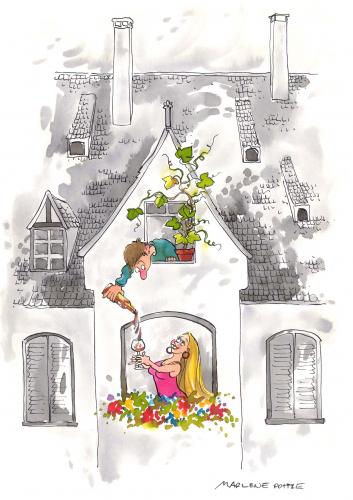Cartoon: Humour-vin-amour (medium) by Marlene Pohle tagged le,vin