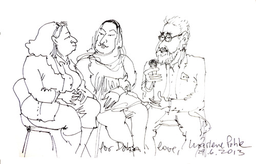 Cartoon: Interview mit Doaa El Adl (medium) by Marlene Pohle tagged skizze,live