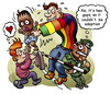 Cartoon: Gay adoption (small) by illustrator tagged gay adoption blind spot border zoll control douane child transfer baby queer schwul rainbow