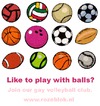 Cartoon: Wanna play with balls? (small) by illustrator tagged club gay sport ball team promo animation queer spiel mannschaft volleybal