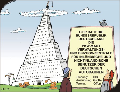 Cartoon: Ein Alptraum (medium) by JotKa tagged autofahrer,mautstellen,opposition,dobrinth,gabriel,spd,merkel,cdu,seehofer,csu,adac,verkehrsministerium,finanzministerium,nichtinländer,inländer,ausland,inland,benutzungsgebühren,mineralölsteuer,kfzsteuer,vignetten,autbahngebühren,autobahnen,pkwmaut,pkw