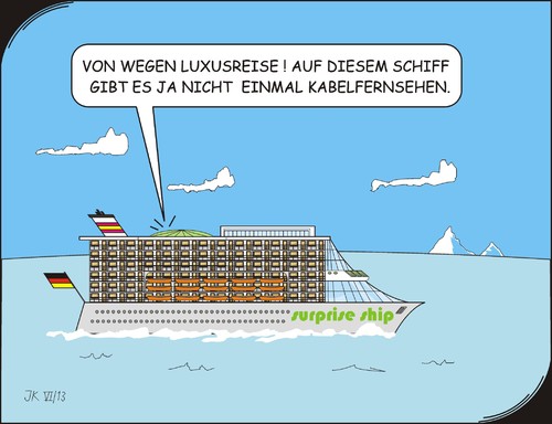 Cartoon: Kreuzfahrt (medium) by JotKa tagged beziehungen,eisberg,ärger,frust,südpol,nordpol,unterhaltung,kabelfernsehen,fernsehen,kreuzfahrt,luxus,service,schiffe,ferien,reisen,urlaub