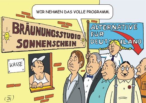 Cartoon: Volles Programm (medium) by JotKa tagged afd,alternative,für,deutschland,lucke,petry,parteiaustritte,wahlen,wähler,rechte,rechtsradikal,politik
