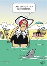 Cartoon: Haie (small) by JotKa tagged hai haie fische urlaub meer strand ferien erholung baden schwimmen freizeit reisen