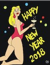 Cartoon: Happy New Year 2018 (small) by JotKa tagged neujahr neujahrsgrüße jahreswechsel new year happy 2018 feiertage