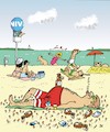 Cartoon: Kippen-Karl macht Urlaub (small) by JotKa tagged kippen,karl,urlaub,strand,sonne,meer,umwelt,zigarettenkippen,müll,umweltverschmutzung,natur,badestrand,egoisten,bierflaschen
