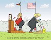 Cartoon: Merkel spricht zu Trump (small) by JotKa tagged merkel,trump,berlin,washington,arbeitstreffen,freihandel,handelsabkommen,iranabkommen,einigkeit,zusammenarbeit,politik