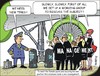 Cartoon: Decisions (small) by JotKa tagged executive management decisions cost reduction control jobs aviation aircraft tire wheels sex reassignment quota for women
