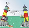 Cartoon: Waschtag (small) by JotKa tagged leuchtturm,leuchttürme,leuchtturmwärter,hausfrau,waschen,wäsche,waschtag,meer,ozean,familie,ruderboot,möwe,küste,klippen