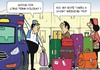 Cartoon: Weekend Holiday (small) by JotKa tagged holiday short stay long vacation vacationer weekend suitcase luggage taxi cab driver traveling man woman relationship he company car business tourism marriage