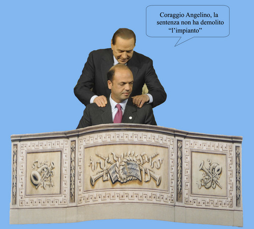 Cartoon: Legittimo Impedimento (medium) by azamponi tagged berlusconi,costituzione,italiana,politica