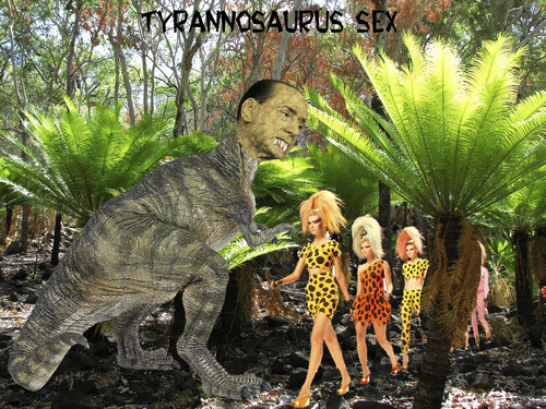 Cartoon: Tyrannosaurus Sex (medium) by azamponi tagged berlusconi,satire